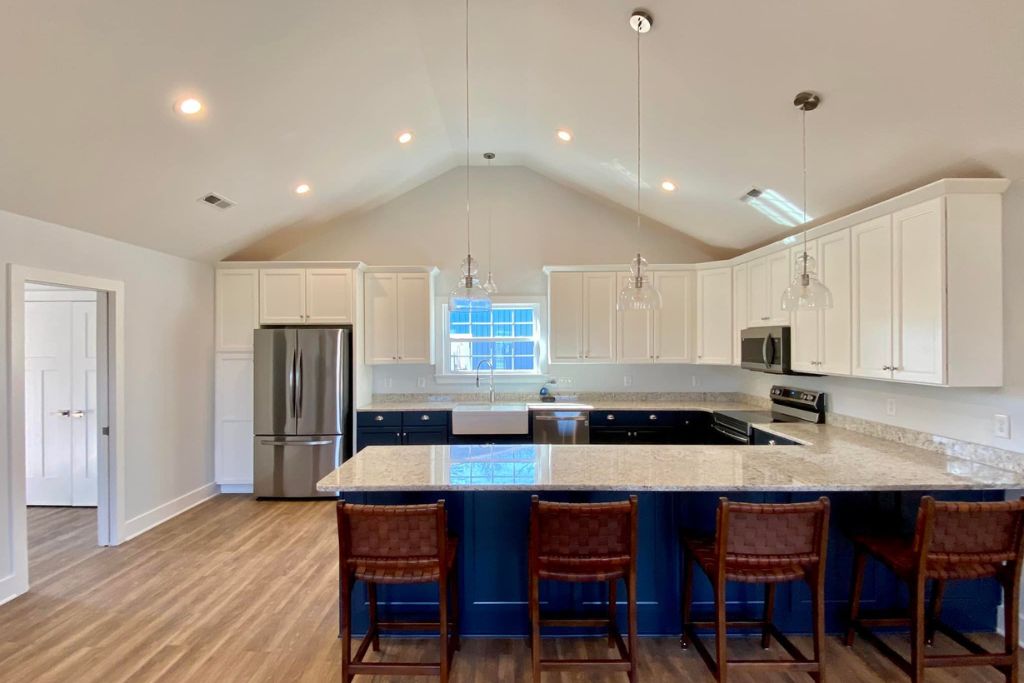 Custom Kitchen (Vaulted Ceiling + Farmhouse Details)
